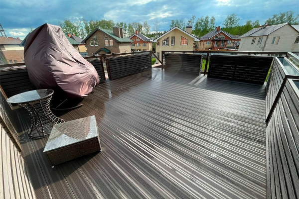Террасная доска Deckron (Декрон) Classic, производство Россия, 153*28*4000мм, венге, П7