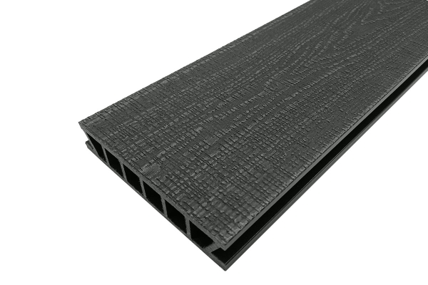 Террасная доска Deckron (Декрон) WoodLike с 3D тиснением, 153*28*4000мм, антрацит, П7