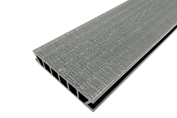 Террасная доска Deckron (Декрон) WoodLike с 3D тиснением, 153*28*6000мм, серый, П7